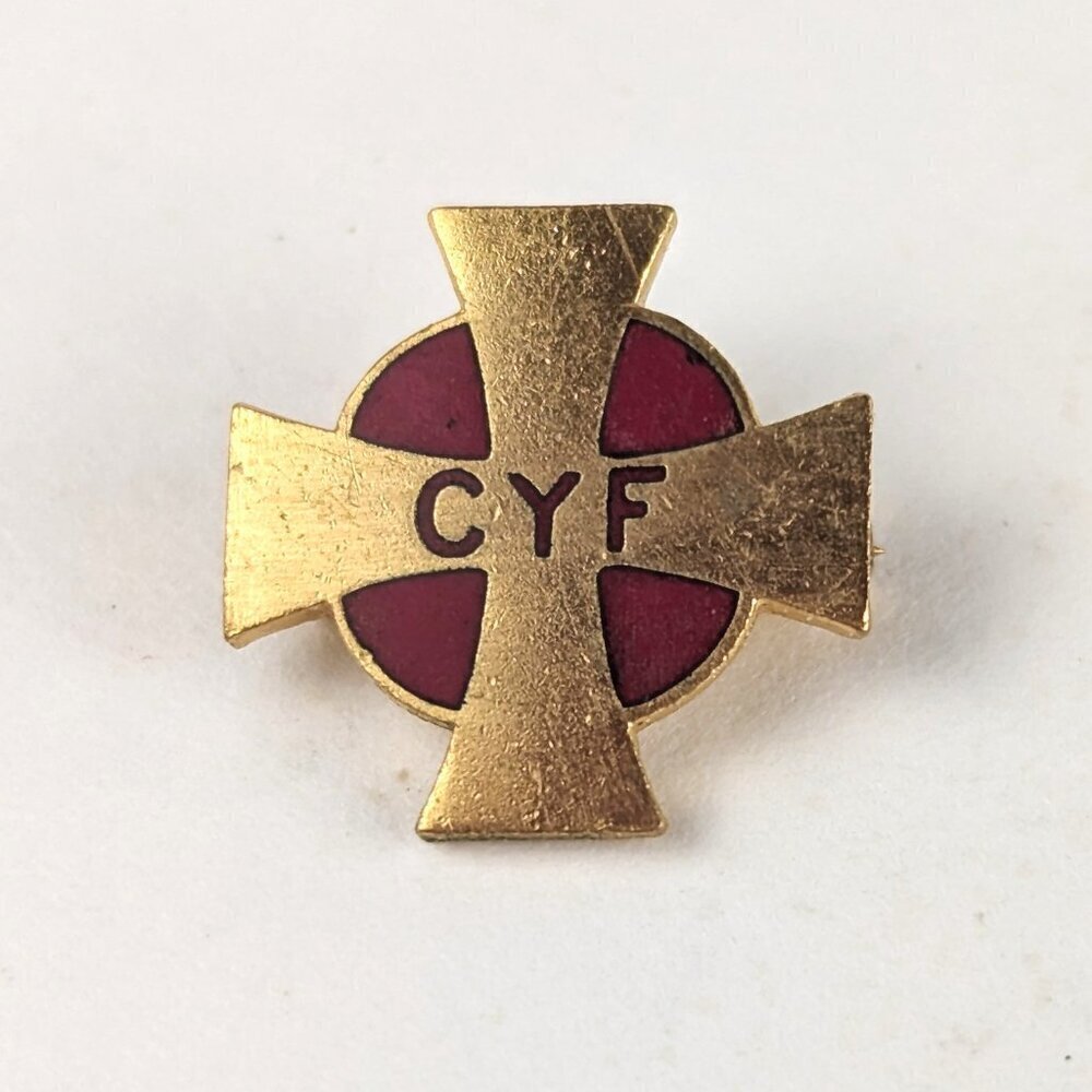Vintage CYF Christian Gold Cross Pin